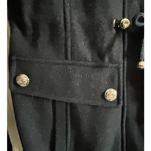 LAUNDRY by SHELLI SEGAL $298 NAVY Wool Military Style Faux Fur Jacket Size 4 - Picture 5 of 14